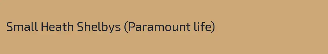 Small Heath Shelbys (Paramount life)